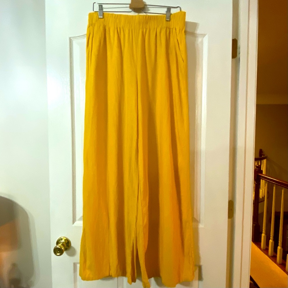 Orange wide legged pants